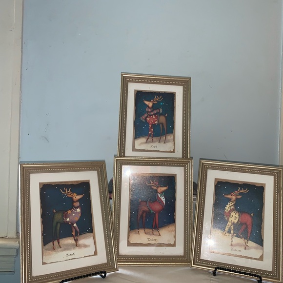 Christmas Art. “Vintage Rebecca Ruegger Christmas Reindeer Art. 9”by7” - Picture 3 of 5